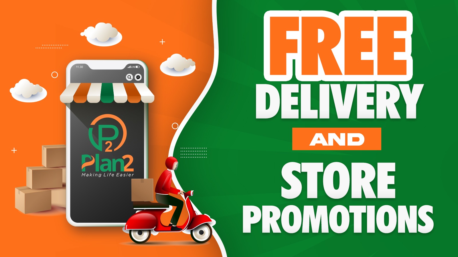 Business promotions and free delivery option